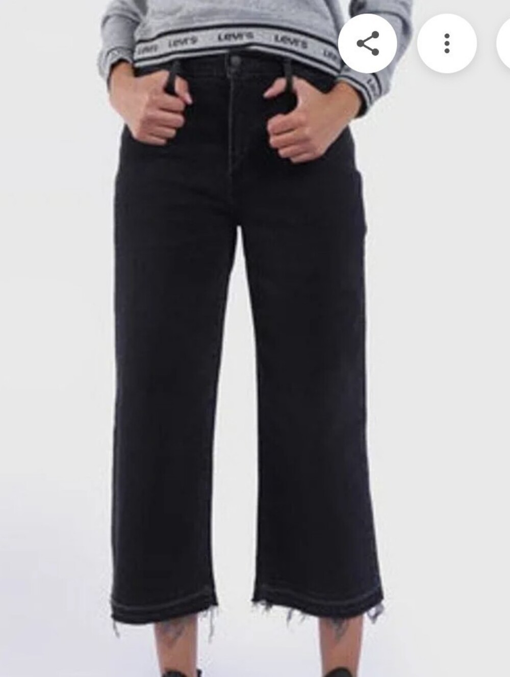 Levi's High-Rise Wide-Leg Raw Hem Ankle Jeans